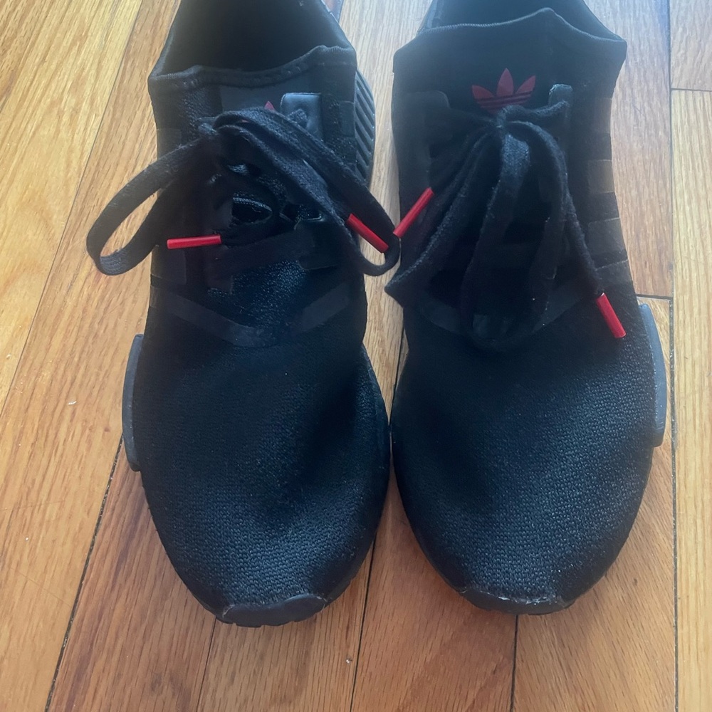 Adidas Black Sneakers with Red Accents